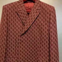 Gucci Men Gucci Classic Red Wool Blazer (1)