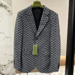 Gucci Men Gucci Classic Silver Wool Blazer