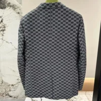 Gucci Men Gucci Classic Silver Wool Blazer (1)