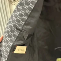 Gucci Men Gucci Classic Silver Wool Blazer (1)