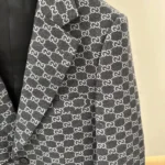 Gucci Men Gucci Classic Silver Wool Blazer