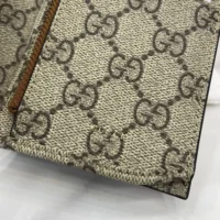 Gucci Unisex GG Emblem Bi Fold Embossed Card Case-Brown 818953AAEQ72747 (1)