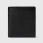 Gucci Unisex GG Emblem Bi Fold Embossed Wallet-Black