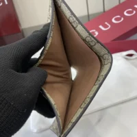 Gucci Unisex GG Emblem Bi Fold Embossed Wallet-Brown (1)