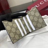 Gucci Unisex GG Emblem Bi Fold Embossed Wallet-Brown (1)