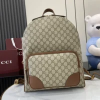 Gucci Unisex GG Emblem Medium Backpack-Brown 821159FAED39786 (1)