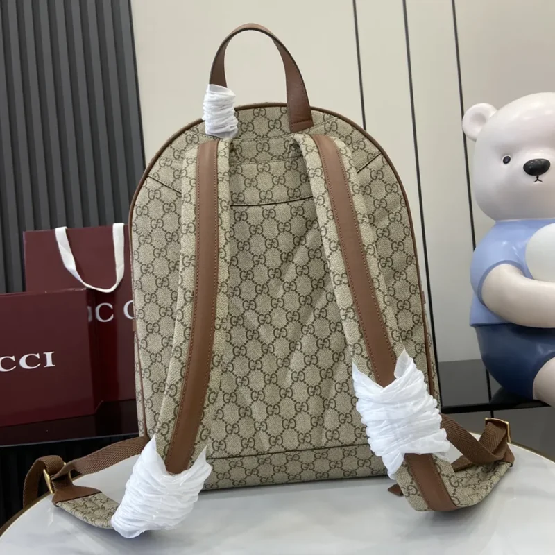 Gucci Unisex GG Emblem Medium Backpack-Brown 821159FAED39786
