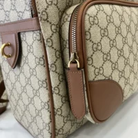 Gucci Unisex GG Emblem Medium Backpack-Brown 821159FAED39786 (1)