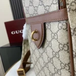 Gucci Unisex GG Emblem Medium Backpack-Brown 821159FAED39786