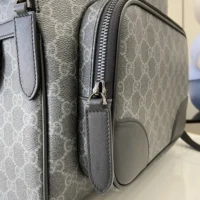 Gucci Unisex GG Emblem Medium Backpack-Gray 821159FAED41000 (1)