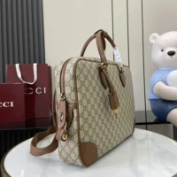 Gucci Unisex GG Emblem Medium Briefcase-Brown 821149FAED39786 (1)