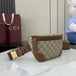 Gucci Unisex GG Emblem Small Belt Bag-Brown 821165FAEEC9786