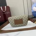Gucci Unisex GG Emblem Small Belt Bag-Brown 821165FAEEC9786