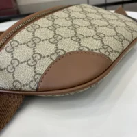 Gucci Unisex GG Emblem Small Belt Bag-Brown 821165FAEEC9786 (1)