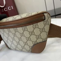 Gucci Unisex GG Emblem Small Belt Bag-Brown 821165FAEEC9786 (1)