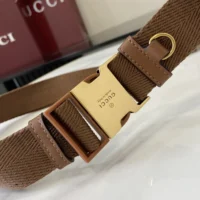 Gucci Unisex GG Emblem Small Belt Bag-Brown 821165FAEEC9786 (1)
