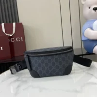Gucci Unisex GG Emblem Small Belt Bag-Gray 821165FAED91000 (1)