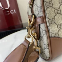 Gucci Unisex GG Emblem Small Crossbody Bag-Brown 821155FAED39786 (1)