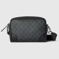 Gucci Unisex GG Emblem Small Crossbody Bag-Gray 821155FAED41000 (1)