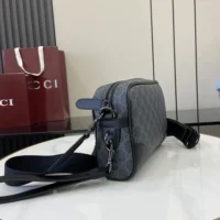 Gucci Unisex GG Emblem Small Crossbody Bag-Gray 821155FAED41000 (1)