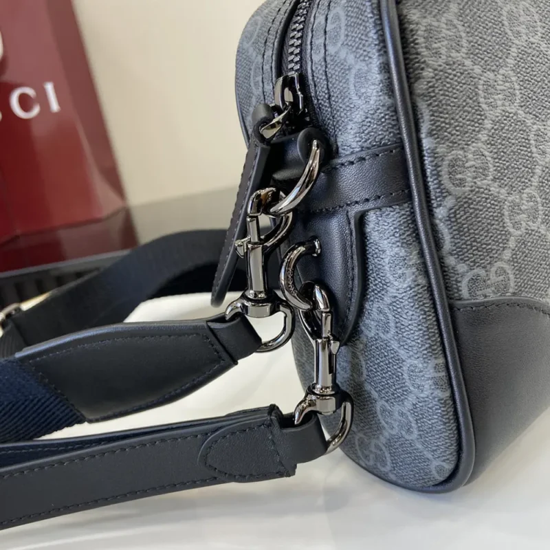 Gucci Unisex GG Emblem Small Crossbody Bag-Gray 821155FAED41000