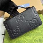 Gucci Unisex Jumbo GG Travel Document Case-Black 751760AABY01000