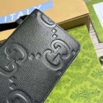 Gucci Unisex Jumbo GG Travel Document Case-Black 751760AABY01000