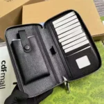 Gucci Unisex Jumbo GG Travel Document Case-Black 751760AABY01000