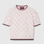 Haut ras du cou en coton Gucci pour femme avec motif GG intarsia 788766XKD1R9487