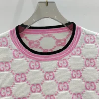 Gucci Women Cotton Crewneck Top with GG Intarsia 788766XKD1R9487 (1)