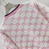 Gucci Women Cotton Crewneck Top with GG Intarsia 788766XKD1R9487 (1)