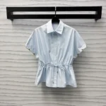 Louis Vuitton Women Drawstring Waist Cotton Poplin Shirt 1AGQMO