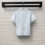 Gucci Women Drawstring Waist Cotton Poplin Shirt 1AGQMO