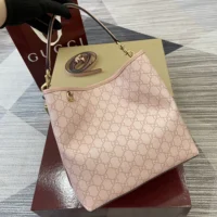 Gucci Women G Rmblem Mini Bucket Bag-Light Pink 815118FAD6L8459 (1)
