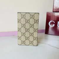 Gucci Women GG Emblem Bi Fold Card Case-Brown 821209FAED09786 (1)