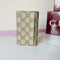 Gucci Women GG Emblem Bi Fold Card Case-Brown 821209FAED09786 (1)