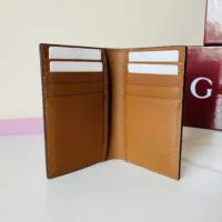 Gucci Women GG Emblem Bi Fold Card Case-Brown 821209FAED09786 (1)