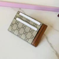 Gucci Women GG Emblem Card Case-Brown 821208FAED09786 (1)