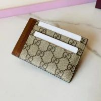 Gucci Women GG Emblem Card Case-Brown 821208FAED09786 (1)