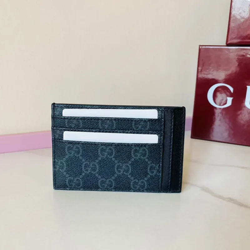 Gucci Women GG Emblem Card Case-Gray 821208FAD6M1000