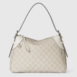 Gucci Women GG Emblem Medium Shoulder Bag-White 815216FAD6L9641