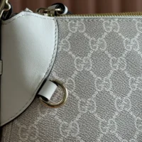 Gucci Women GG Emblem Medium Shoulder Bag-White 815216FAD6L9641 (1)