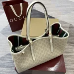 Gucci Women GG Emblem Medium Tote Bag-White 815213FAD6L9641