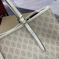 Gucci Women GG Emblem Medium Tote Bag-White 815213FAD6L9641 (1)