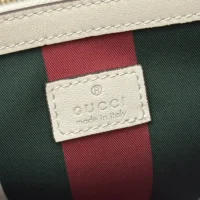 Gucci Women GG Emblem Mini Bucket Bag-White 815118FAD6L9641 (1)