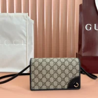 Gucci Women GG Emblem Mini Shoulder Bag-Black 820688FAD6L9741 (1)