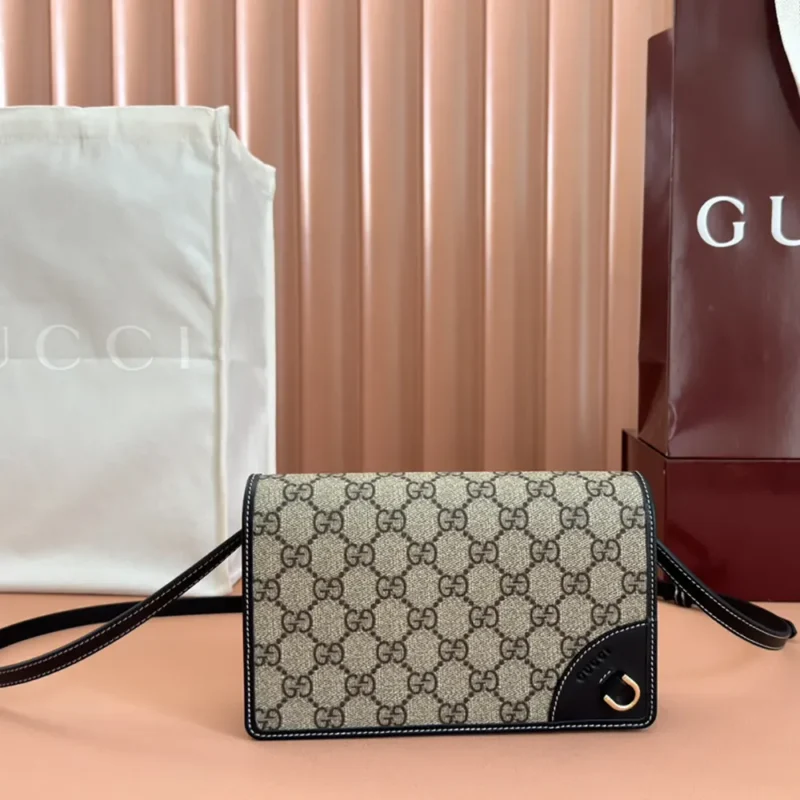 Gucci Women GG Emblem Mini Shoulder Bag-Black 820688FAD6L9741