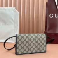 Gucci Women GG Emblem Mini Shoulder Bag-Black 820688FAD6L9741 (1)