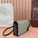 Gucci Women GG Emblem Mini Shoulder Bag-Black 820688FAD6L9741