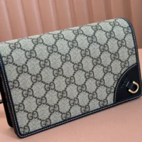 Gucci Women GG Emblem Mini Shoulder Bag-Black 820688FAD6L9741 (1)